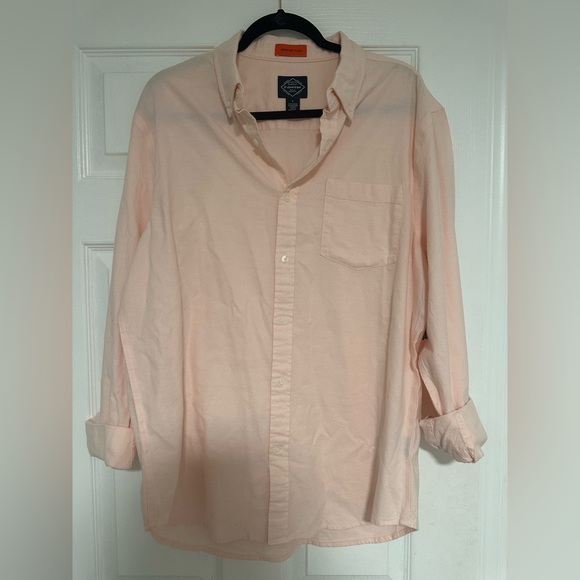 NWT Men’s St John’s Bay Comfort Flex Light Pink Buttown Up Shirt Top Size L - Picture 1 of 5